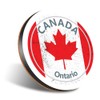 1 x Round Jumbo Size Coaster 12cm Ontario Canada Flag