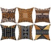 Ceexolliss African Throw Pillow Covers Set of 6, Rustic Mud