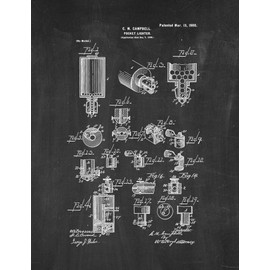 Pocket Lighter Patent Print Chalkboard (11" x 14") M14810