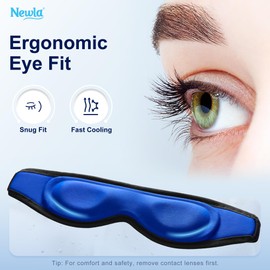 Cooling Gel Eye Mask for Puffiness, Contoured Cold Compress for Eyes, Black