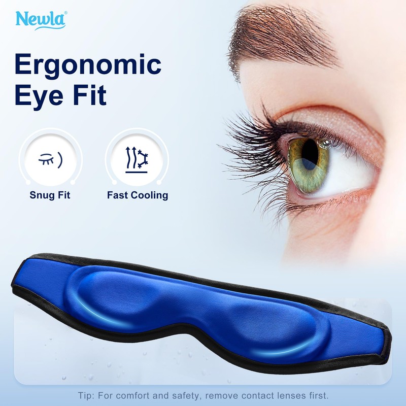 Cooling Gel Eye Mask for Puffiness, Contoured Cold Compress for