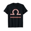 Rose Gold Libra Scales Symbol Zodiac Star Sign T-Shirt T-Shirt