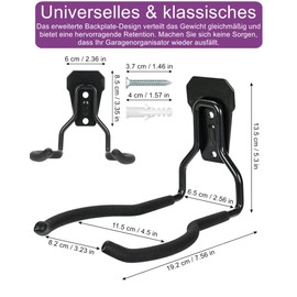 Falezern Brush Cutter Holder, 1 Piece Wall Mount for Lawn Trimmer, Wall Holder for Brush Cutters, Wall Mount for Garden Tools, Metal Lawn Trimmer Hanger for Garage Trimmer, Garden Tools