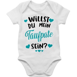 Shirtracer - Baby Bodysuit Boy Girl - Godfather - Will You Be My Godfather - Turquoise, 1 White