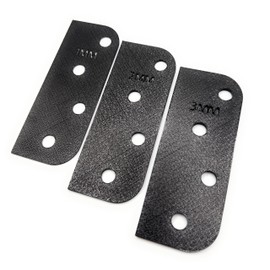 Door Hinge Shims (Set of 3) Hinge Spacer For Interior and Exterior Door Alignment - for 3.5", 4" and 4.5" Standard Hinges (Combo 1EA 1mm, 2mm, 3mm, Black, 4-inch)