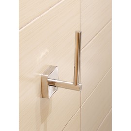 Kapitan Quattro Vertikal WC Ersatzrollenhalter Selbstklebend V2A 18/10 Edelstahl Quadratischer Stil Toilettenpapierhalter Wandmontage, Poliert, Made in der EU, 20 Jahre Garanti