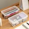 Plastic Pencil Box Case, 2 Pack, Clear, Crayon Box, Clear