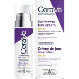 CeraVe Skin Renewing Day Cream SPF 30 - Anti-aging Daily Moisturizing Cream with Encapsulated Retinol, Ceramides & Hyaluronic Acid, Fragrance Free
