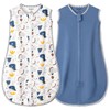 MIKAFEN Pack of 2 Baby Sleeping Bags Summer Sleeveless 0.5