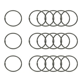 PATIKIL 18Pcs Loose Leaf Binder Rings, 2.2 Inch Metal Open Card Rings Heavy Duty Book Rings for Key Index Card Rings Paper Rings Office, Black