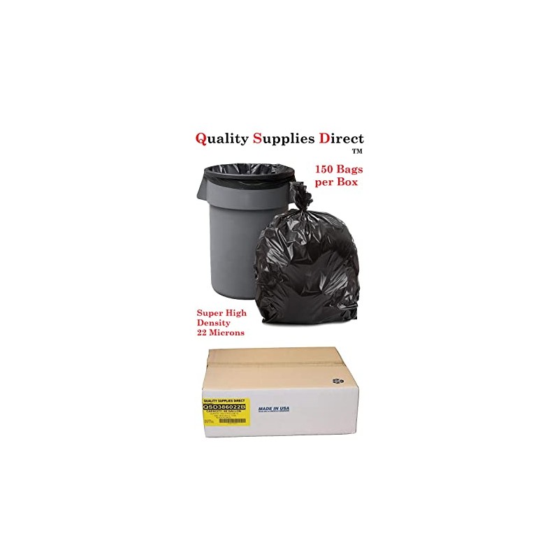 Trash Bags Black, 55-60 gallon - (150 Count) True 22