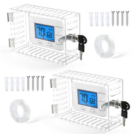 SUTINE Thermostat Lock Box, Thermostat Cover with Lock for Smart Thermostat for Home, Universal Thermostat Lock Box with Key, Clear Lock Box Thermostat Guard for Ac Thermostat 2-Pack