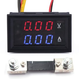 JacobsParts DC 100V 100A Voltmeter Ammeter Dual LED Display Panel Volt Guage Amp Meter Voltage Current Tester with Shunt