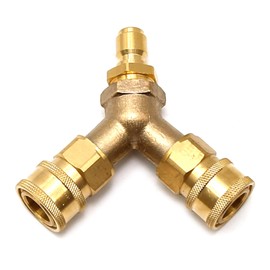 EATAKWARD Pressure Washer Tee, 3/8 Inch Fitting, Splitter Coupler, Quick Connect Two Gun to One Power Washer