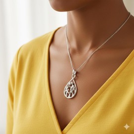 Jewelili Parent and 4 Children Family Necklace Pendant in Sterling Silver with 18 inch Cable Chain
