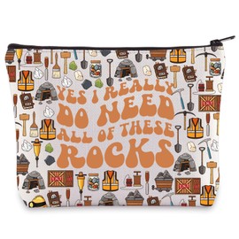 LEVLO Geology Makeup Bag Rocks Lover Gift Yes I Really Do Need All Of These Rocks Travel Pouch Bag Geology Merchandise (Yes I Really Bag)