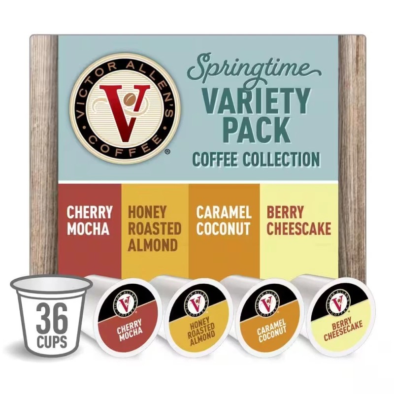 Victor Allen's Springtime Coffee Variety Pack Pods, Single Serve, 36