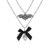 Dervivea Gothic Bow Pendant Necklace Choker Crystal Skull Choker Necklace