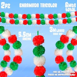 GRUPO CARNAVALLIA 2 Guías Flor Cempasúchil Tricolor Artificial Día Muertos Tiras Septiembre México