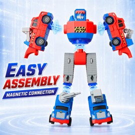 iPlay, iLearn Kids Magnetic Transform Robot Toy, Toddler Construction Truck
