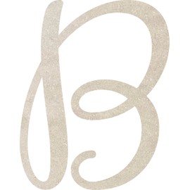 4 Inch Tall Wooden Cursive Letters B, Unfinished Wood Alphabet Monogram Letter, Paintable Kids Cutout Love Air Font