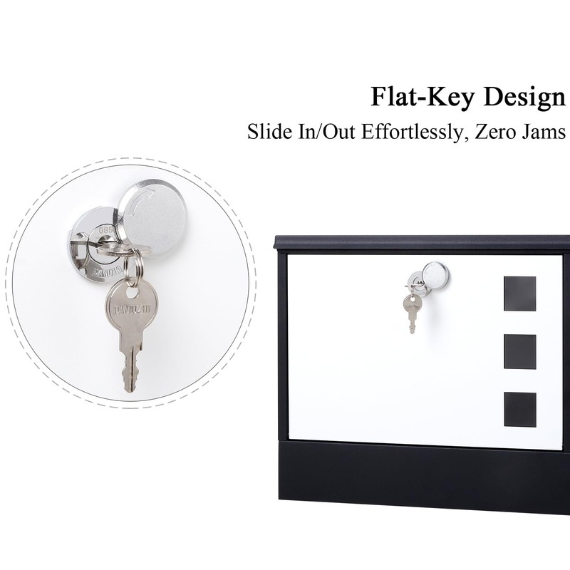 Locking Mailbox Wall Mounted Vertical– Jssmst mailboxes with Key Lock