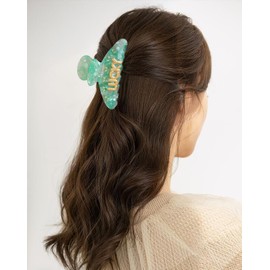 Glorig Green Hair Clips For Women Trendy Letter Claw Clips Lucky Hair Claws Fashion Cute Monogram Hairstyling Accessories Unique Gifts