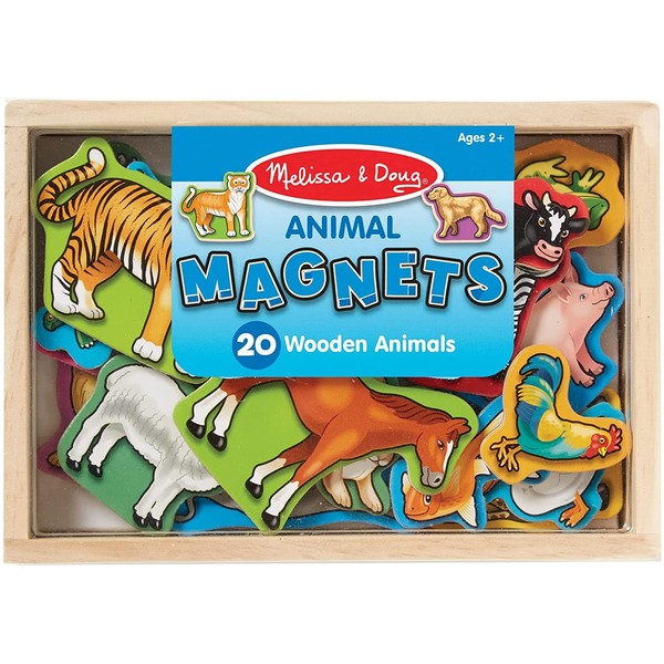 Chaya's Melissa & Doug 20 Wooden Animal Magnets in a Box With