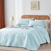 WURUIBO Full/Queen Quilt Set Sky Blue, Microfiber Lightweight Bedspreads, Ultrasonic