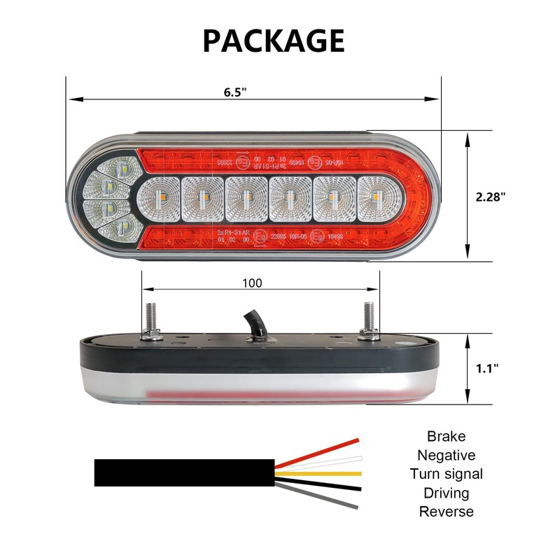 Agrieyes 6 Inch Oval LED Trailer Lights, Submersible Boat Trailer