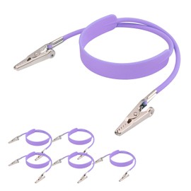 LA MIERE 6Pcs Autoclavable Dental Flexible Medical Grade Silicone Bib/Bibs Holders Clips, Napkin Clips, with Stainless Steel Alligator/Extra Wide Neck Band(6,Purple)