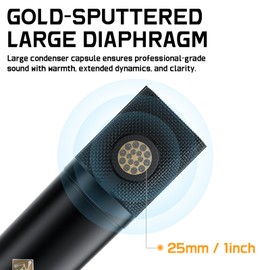 ALABS XLR Podcast Microphone - Professional Condenser Studio Mic with 25mm Large Diaphragm, Shock Mount, Pop Filter for Streaming, Podcasting, Vocals, and Recording AC88