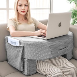 LEBENGURU Reading Pillow for Laptop, Extra Large Armrest Gaming Pillow for Working, Hight Adjustable Lap Desk Pillow for Adult Sitting in Bed, Floor, Sofa