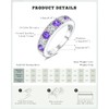 CAIDIKA Created Amethyst‌ Ring for Women Wedding Anniversary Band Sterling