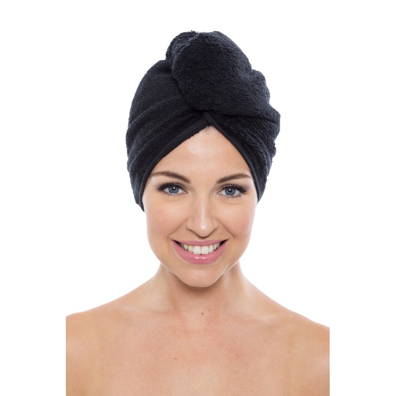 Texere Women's Bamboo Viscose Hair Towel (Tya, Black, U) Quick