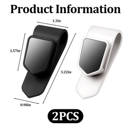 2 PCS Sunglasses Holder for Car Visor Car Sunglasses Holder Car Glasses Holder Glasses Holder for Car Sunglass Holder for Car Suitable for Car Sun Visors and Glasses of Different Sizes (Black)