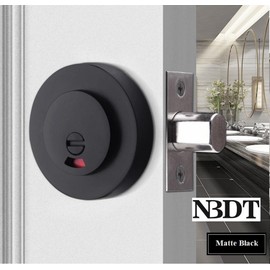 VOANZO Stainless Steel Thumb Turn Lock Toilet Door Lock Thumb Turn and Release Set for Internal Bathroom and Toilet Doors-Black