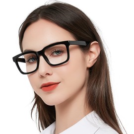 MARE AZZURO Large Square Bifocal Reading Glasses +3.5 Women Blue Light Blocking Readers 1.00 1.25 1.50 1.75 2.00 2.25 2.50 2.75 3.00 3.50 (Black, 3.5)