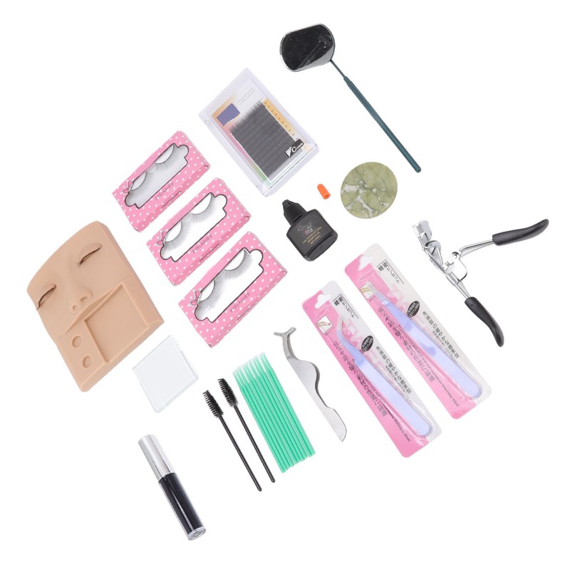 3 in 1 Eyelash Extension Kit Mannequin Head False Lashes