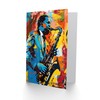 Artery8 Blues Jazz Saxophonist Vivid Painting Birthday Card