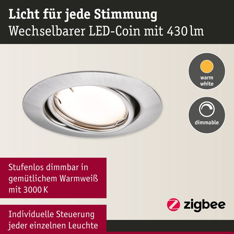 Paulmann 92464 LED Recessed Light Base Smart Home Zigbee Basic