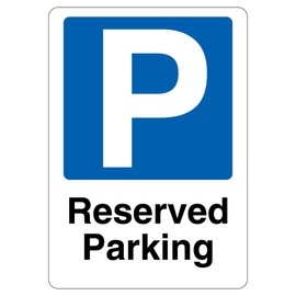 V Safety Reserved Parking - Blue Parking 210 x 297 mm (A4) - 3mm Reflective Aluminium Composite Safety Sign