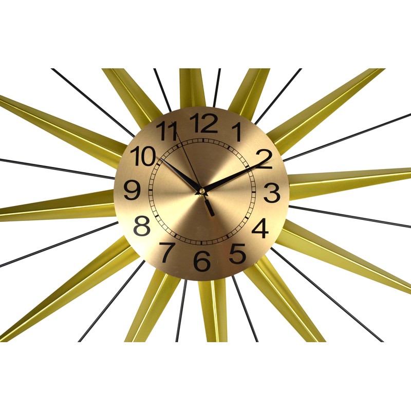 3starimex = aliases) Round Wall Clock Openwork Metal Oversized Sunburst