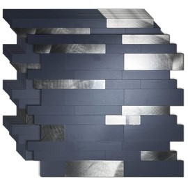 weimeisc 10-Sheet Peel and Stick Backsplash Tile, PVC Mixed Metal Stick on Backsplash Tiles for Kitchen (10, Grey+Frosted Grey)