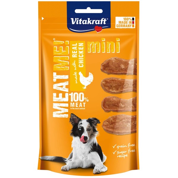 Vitakraft Meat Me! Premium Quality Mini Chicken Meat Snack Treat for Dogs 60 g