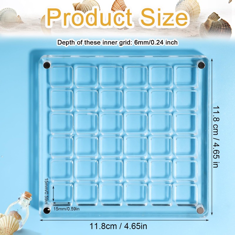 XIHIRCD Acrylic Magnetic Seashell Display Box, Clear Sea Shell Display