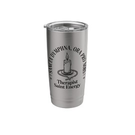 Latin St Dymphna Pray for Me Mental Health Awareness Stainless Steel Insulated Tumbler
