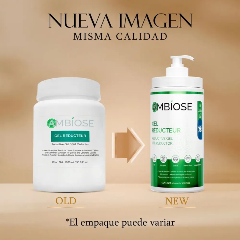 Gel Reductivo Ambiose 1000 ml Reductor de Medidas, Abdomen, Piernas,