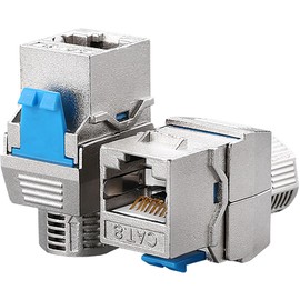 Tunghey CAT8 RJ45 Keystone Shielded Coupler - Ethernet Female to Female Keystone Jack, STP Insert for Cat8/Cat7/Cat6a/Cat6/Cat5e Cable (2-Pack)