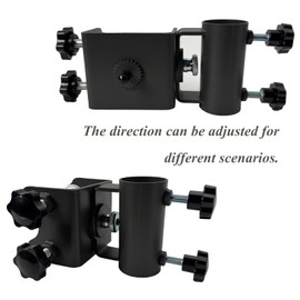 WujinJoy Heavy-Duty Patio Umbrella Clamp Stand - Adjustable Metal Umbrella Deck Parasol Holder Clip, Patio Umbrella Stand for Beach, Deck, Chair, Balcony, Dock & More (Handrail Umbrella Bracket)